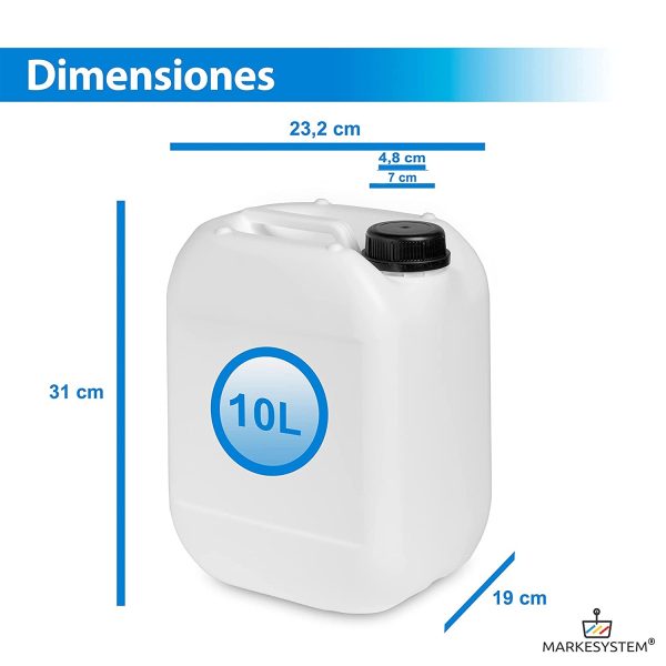 Garrafa 10 Litros (2 Uni) Bidón plástico HPDE + Kit Etiquetado