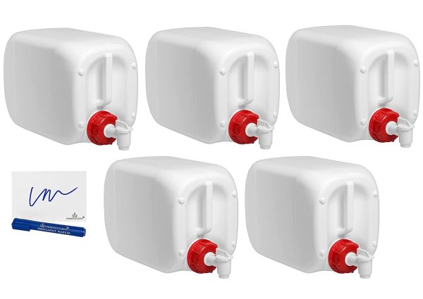 Garrafa 10 Litros (2 Uni) Bidón plástico HPDE + Grifo + Kit Etiquetado