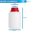 BOTELLA BLANCA 500 ML (PACK 5 UDS) de Polietileno, rosca boca ancha - Líquidos, Cosmética, Químicos + Kit Etiquetado